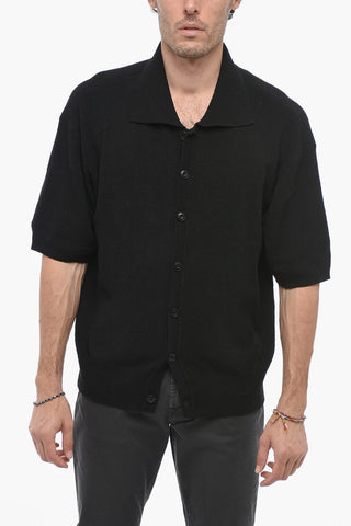 Short Sleeve Terry-Cotton UNISEX Sweater with Polo Neck