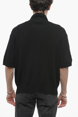 Short Sleeve Terry-Cotton UNISEX Sweater with Polo Neck