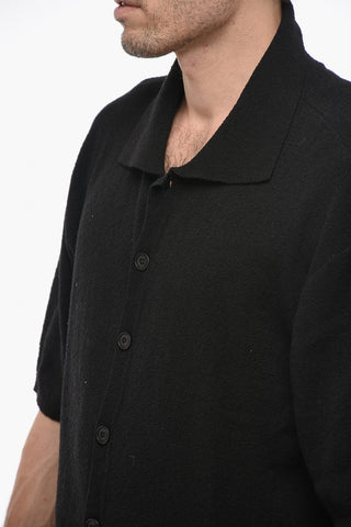 Short Sleeve Terry-Cotton UNISEX Sweater with Polo Neck