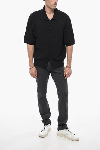 Short Sleeve Terry-Cotton UNISEX Sweater with Polo Neck