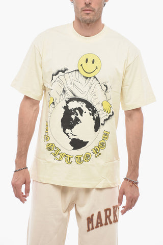 SMILEY Printed Cotton Crew-Neck T-shirt