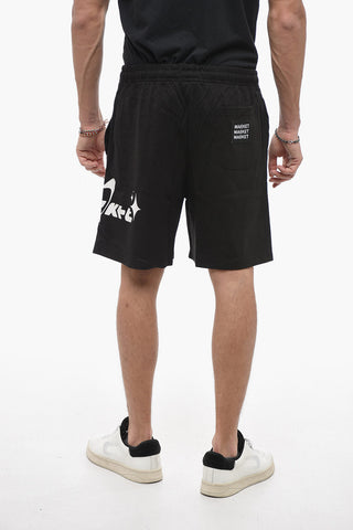 Shorts In Cotone con Elastico in Vita