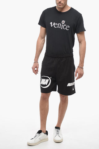 Shorts In Cotone con Elastico in Vita