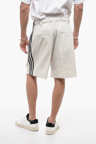 Y-3 YOHJI YAMAMOTO Single-Pleat UNISEX Shorts with Contrasting Side Bands