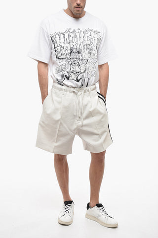 Y-3 YOHJI YAMAMOTO Shorts UNISEX a 1 Pince con Bande Laterali a Contrasto
