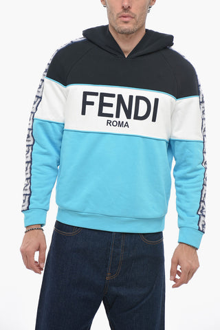 Relaxed-fit Hoodie Sweatshirt with FF Pattern