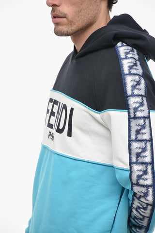 Relaxed-fit Hoodie Sweatshirt with FF Pattern
