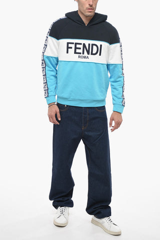Relaxed-fit Hoodie Sweatshirt with FF Pattern