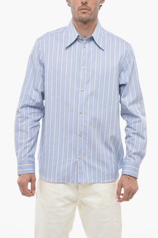 Camicia in Cotone a Righe Balanced con Collo Italiano