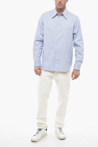 Camicia in Cotone a Righe Balanced con Collo Italiano