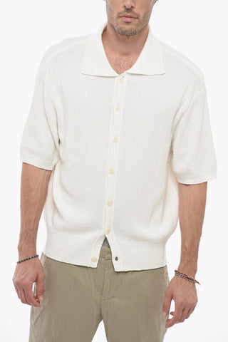 Short Sleeve Terry-Cotton UNISEX Sweater with Polo Neck