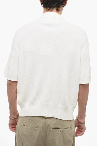 Short Sleeve Terry-Cotton UNISEX Sweater with Polo Neck