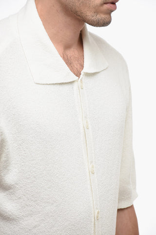 Short Sleeve Terry-Cotton UNISEX Sweater with Polo Neck