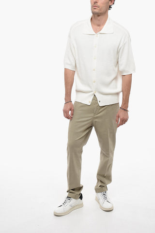 Short Sleeve Terry-Cotton UNISEX Sweater with Polo Neck