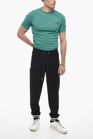 Joggers con Dettaglio Zip e Fantasia a Righe