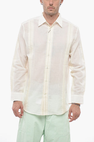 Striped Shirt with Lace-trim Detail