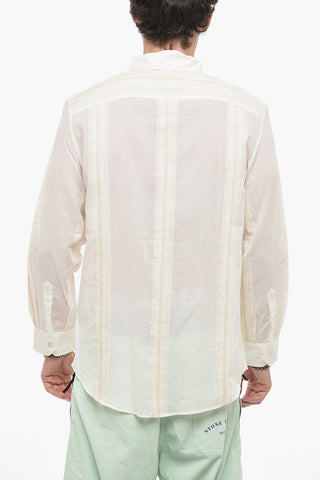 Striped Shirt with Lace-trim Detail