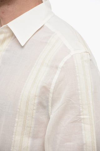 Striped Shirt with Lace-trim Detail