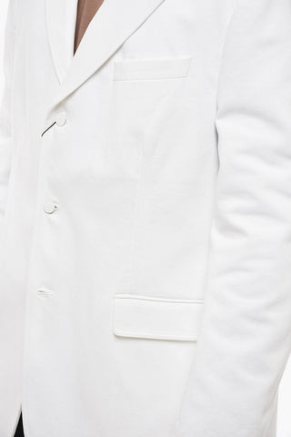 Straight Fit Denim Blazer with Notch Lapel