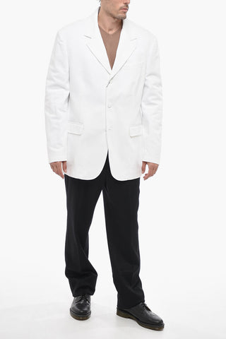 Straight Fit Denim Blazer with Notch Lapel
