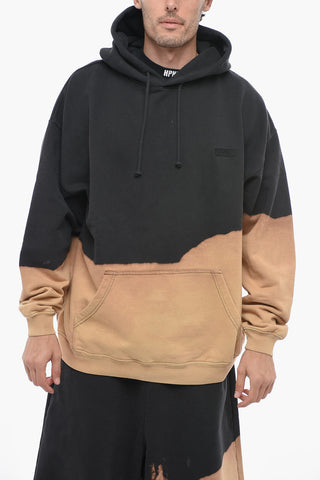Oversized Hoodie Sweatshirt with Bleached Effect