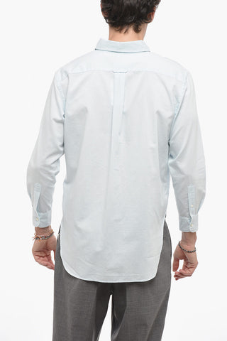 Camicia Button-Down in Tinta Unita con Logo Ricamato