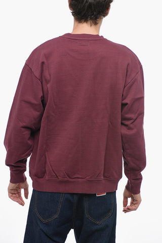 Oversized Fit Crew-neck Sweatshirt with Embossed Logo