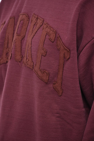 Oversized Fit Crew-neck Sweatshirt with Embossed Logo