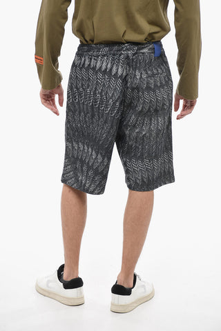 Denim FEATHERS Shorts with Front Pleats