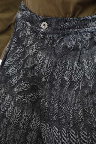 Denim FEATHERS Shorts with Front Pleats