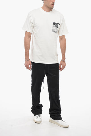 T-shirt Girocollo con Stampa a Contrasto
