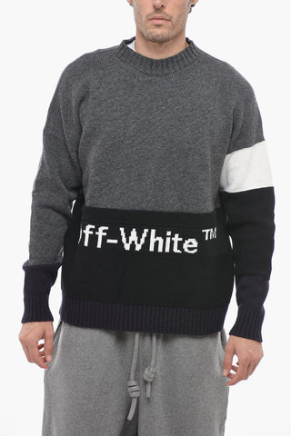 PERMANENT Crew Neck COLOR BLOCK Virgin Wool Sweater