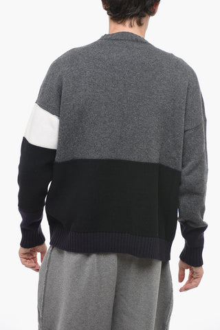 PERMANENT Crew Neck COLOR BLOCK Virgin Wool Sweater