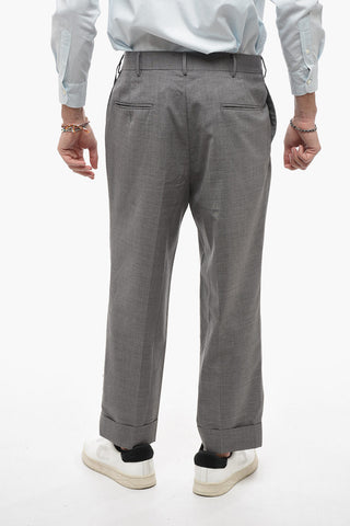 Baggy Fit Single Pleat Pants with belt Loops