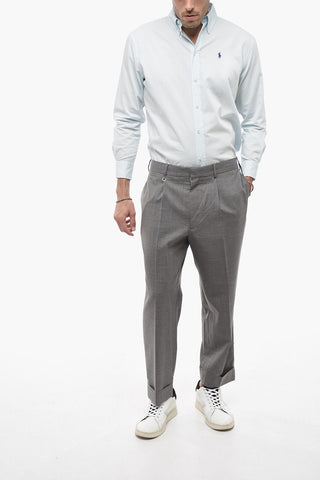 Baggy Fit Single Pleat Pants with belt Loops
