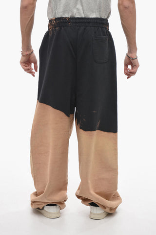 Brushed Cotton Joggers with Bleached Effect