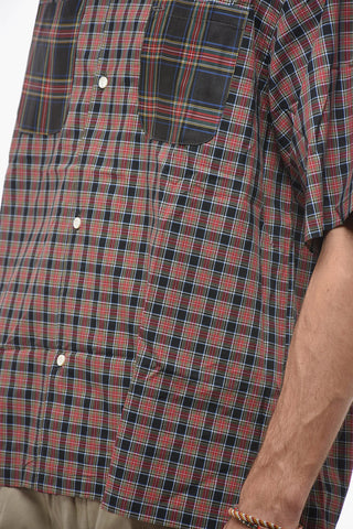 Plaid Checked Shirt with Silk Double Breast Pockets