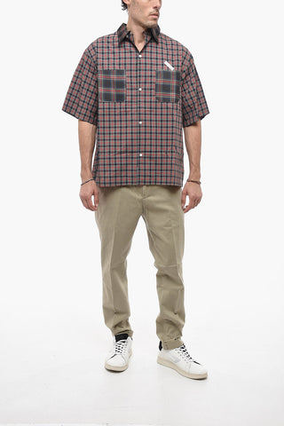 Plaid Checked Shirt with Silk Double Breast Pockets