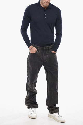 Regular Fit Stone Washed Denims 22cm