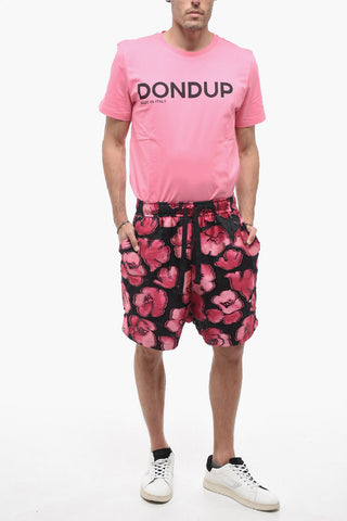 Two-Tone Floral Print Shorts