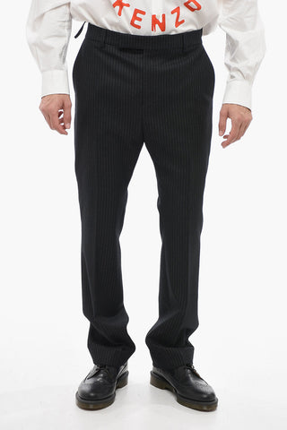 Pantaloni Cropped Fit in Lana Gessata