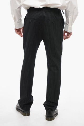 Pantaloni Cropped Fit in Lana Gessata