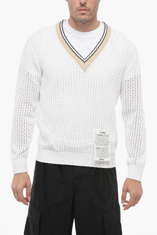V-neckline Openwork Sweater