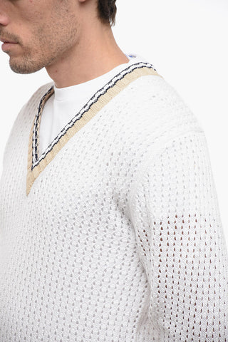 V-neckline Openwork Sweater