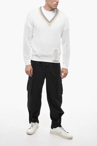 V-neckline Openwork Sweater