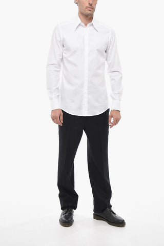MARTINI Jacquard Cotton Shirt with Ton sur Ton Monogram Pattern