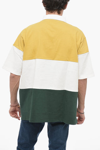 Baumwoll-Polo mit 2 Knöpfen im Color-Block