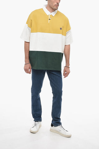 Baumwoll-Polo mit 2 Knöpfen im Color-Block