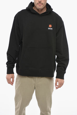 Embroidered Logo Brushed Cotton Hoodie