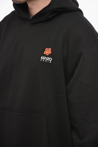 Embroidered Logo Brushed Cotton Hoodie